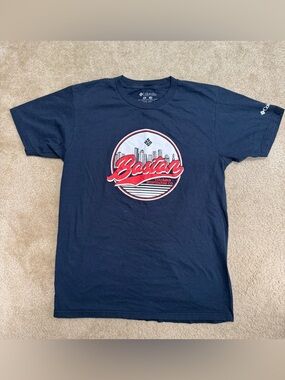 Columbia Men’s Navy Graphic Boston Tee with Red Accent